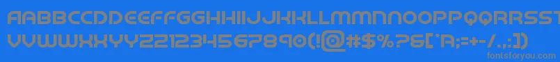 フォントbarcadenobar – 青い背景に灰色の文字