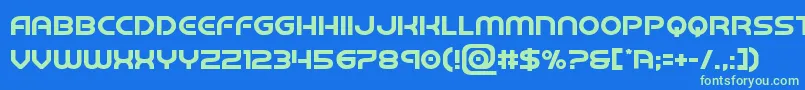 barcadenobar Font – Green Fonts on Blue Background