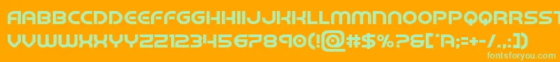 フォントbarcadenobar – オレンジの背景に緑のフォント