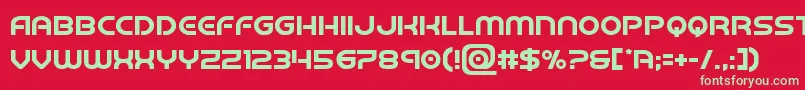 フォントbarcadenobar – 赤い背景に緑の文字