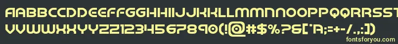 フォントbarcadenobar – 黒い背景に黄色の文字