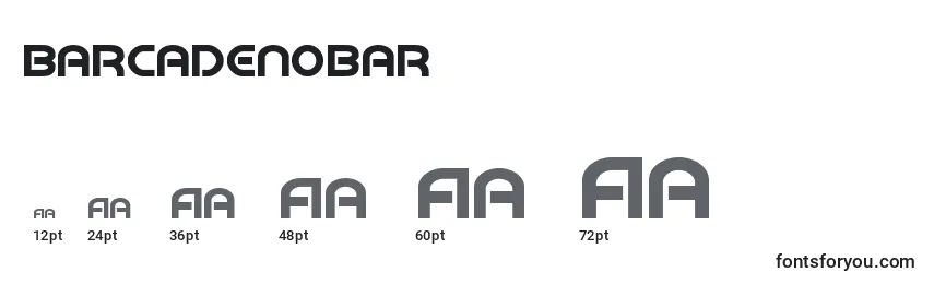Размеры шрифта Barcadenobar