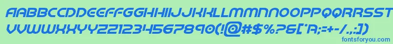 barcadenobarital Font – Blue Fonts on Green Background