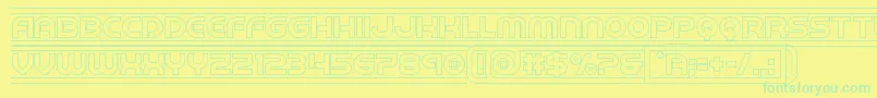 barcadeout Font – Green Fonts on Yellow Background