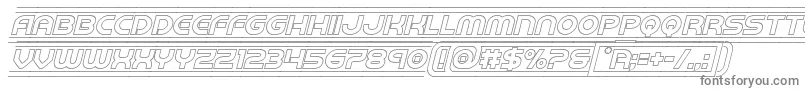 barcadeoutital-fontti – harmaat kirjasimet valkoisella taustalla
