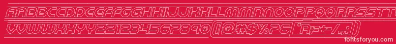 フォントbarcadeoutital – 赤い背景にピンクのフォント