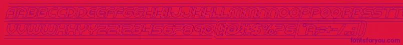 barcadeoutital Font – Purple Fonts on Red Background