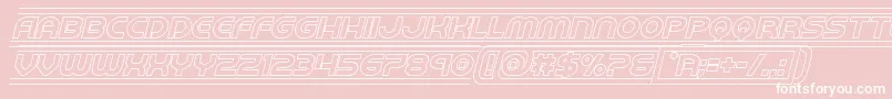 Fonte barcadeoutital – fontes brancas em um fundo rosa