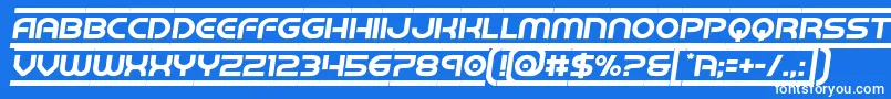 フォントbarcadesemital – 青い背景に白い文字