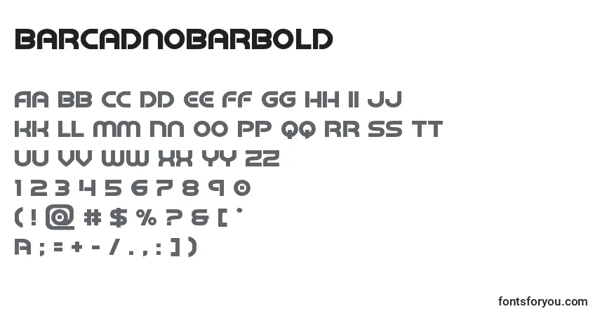 A fonte Barcadnobarbold – alfabeto, números, caracteres especiais