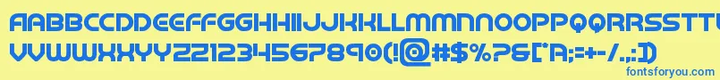 Czcionka barcadnobarbold – niebieskie czcionki na żółtym tle