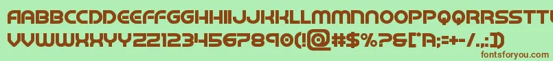 Шрифт barcadnobarbold – коричневые шрифты на зелёном фоне