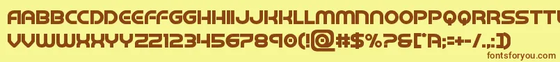 barcadnobarbold-Schriftart – Braune Schriften auf gelbem Hintergrund