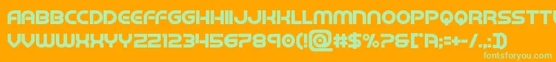 Czcionka barcadnobarbold – zielone czcionki na pomarańczowym tle