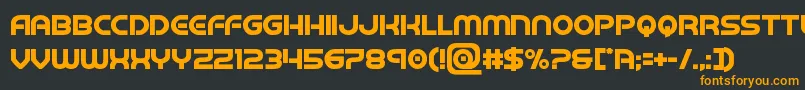 フォントbarcadnobarbold – 黒い背景にオレンジの文字