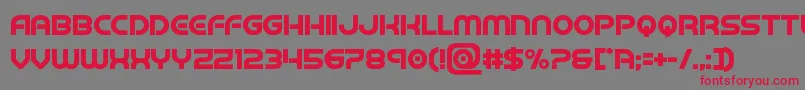 Czcionka barcadnobarbold – czerwone czcionki na szarym tle