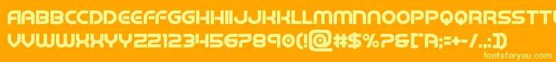 Fonte barcadnobarbold – fontes amarelas em um fundo laranja