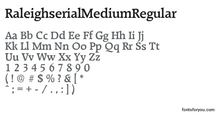Шрифт RaleighserialMediumRegular – алфавит, цифры, специальные символы