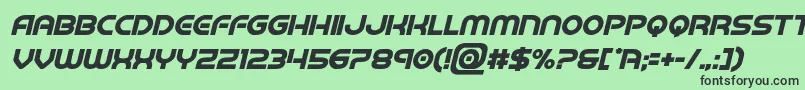 フォントbarcadnobarboldital – 緑の背景に黒い文字