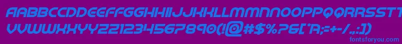 フォントbarcadnobarboldital – 紫色の背景に青い文字