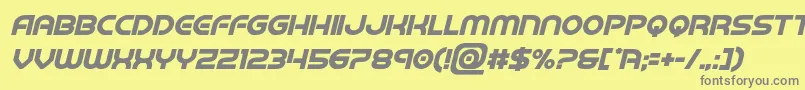 Czcionka barcadnobarboldital – szare czcionki na żółtym tle