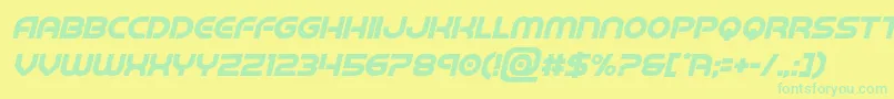 barcadnobarboldital Font – Green Fonts on Yellow Background