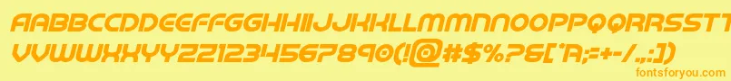 barcadnobarboldital Font – Orange Fonts on Yellow Background