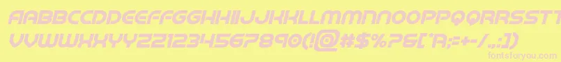 barcadnobarboldital Font – Pink Fonts on Yellow Background