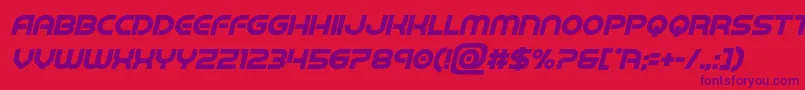 barcadnobarboldital Font – Purple Fonts on Red Background