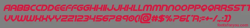 barcadnobarboldital-Schriftart – Rote Schriften auf grauem Hintergrund