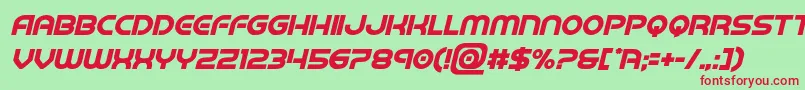 barcadnobarboldital Font – Red Fonts on Green Background