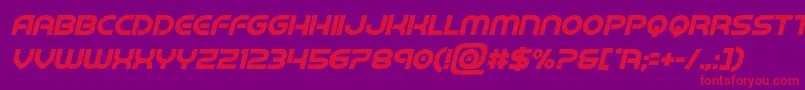 barcadnobarboldital Font – Red Fonts on Purple Background