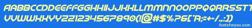 barcadnobarboldital Font – Yellow Fonts on Blue Background
