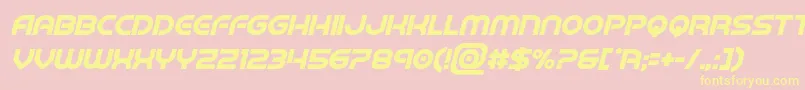 Шрифт barcadnobarboldital – жёлтые шрифты на розовом фоне