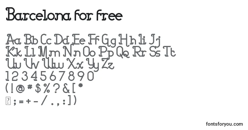 Barcelona for free Font – alphabet, numbers, special characters