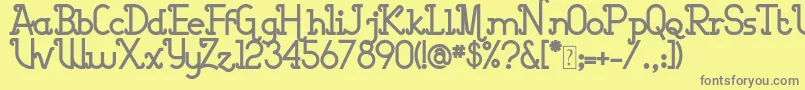 フォントBarcelona for free – 黄色の背景に灰色の文字