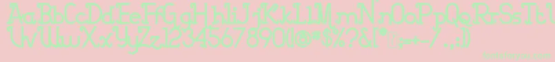 Barcelona for free Font – Green Fonts on Pink Background