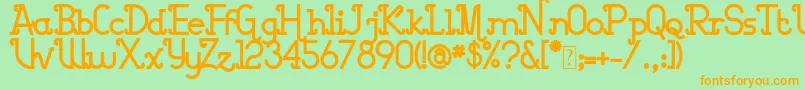 Barcelona for free Font – Orange Fonts on Green Background