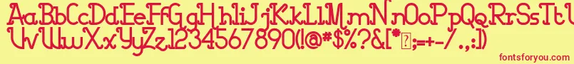 Barcelona for free Font – Red Fonts on Yellow Background