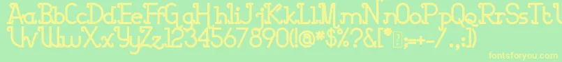 Barcelona for free Font – Yellow Fonts on Green Background