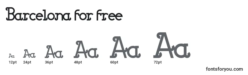 Размеры шрифта Barcelona for free
