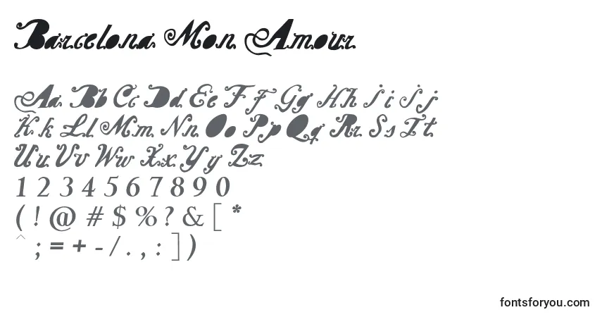 Fuente Barcelona Mon Amour - alfabeto, números, caracteres especiales