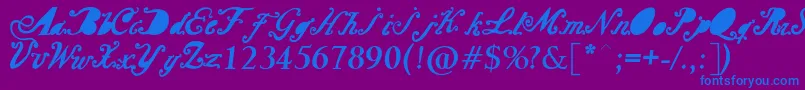 Barcelona Mon Amour Font – Blue Fonts on Purple Background