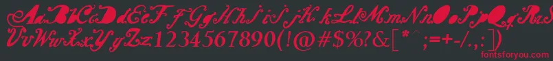 Barcelona Mon Amour Font – Red Fonts on Black Background