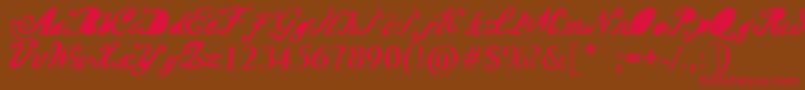 Barcelona Mon Amour Font – Red Fonts on Brown Background