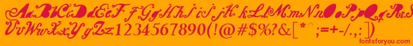 Barcelona Mon Amour Font – Red Fonts on Orange Background