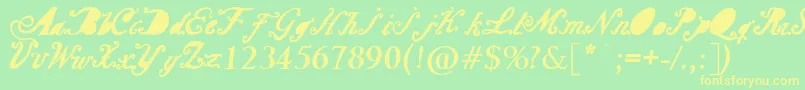 Barcelona Mon Amour Font – Yellow Fonts on Green Background