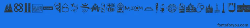 Barcelona Font – Black Fonts on Blue Background