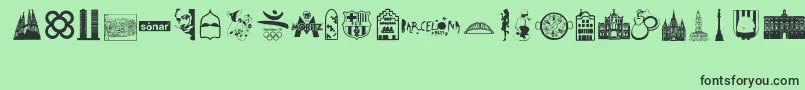 Barcelona Font – Black Fonts on Green Background