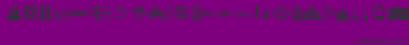 Barcelona-Schriftart – Schwarze Schriften auf violettem Hintergrund